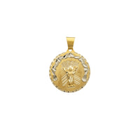 Two-Tone Divine Child Circle Medallion Pendant (14K)