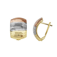 Tricolor Diamond-cuts Earrings (14K)