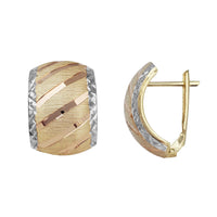 Tricolor Faceted-cuts & Diamond-cuts Earrings (14K)