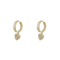 Zirconia Butterfly Huggie Hanging Earrings (14K)