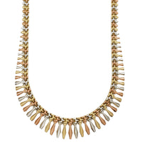 Tricolor Cleopatran Collar Fancy Necklace (14K)