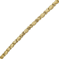 Sandblast & Polished XOXO Fancy Necklace (14K)
