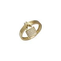 Zirconia Lock Dangling Ring (14K)