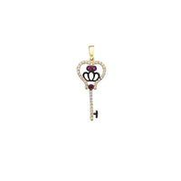 Stoneset Queen's Crown Key Pendant (14K)