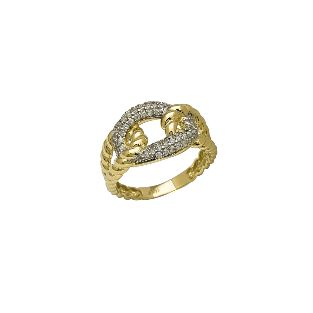 Rope Lassoed Ice Ring (14K)