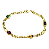 Bezeled Oval Stone Bismark Bracelet (14K).
