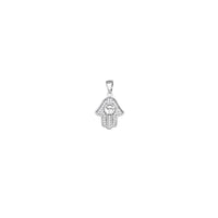 Zirconia Chai & Hamsa Hand Pendant (Silver)