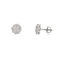 Zirconia Round & Princess-cut Stud Earrings (Silver)