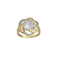 Round Swirl CZ Ring (14K)