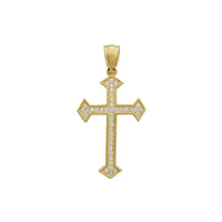 Zirconia Edged Cross Pendant (14K)