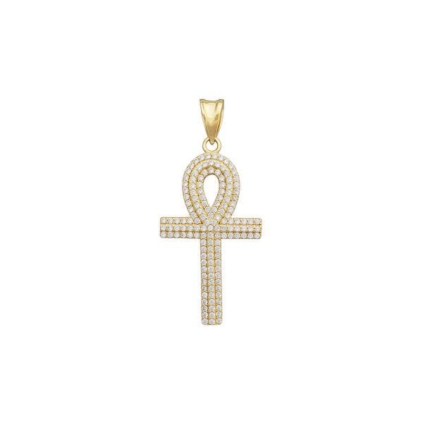 Pave Ankh Cross Pendant (14K)