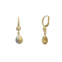 Two-Tone Oval Drop Earrings (14K)