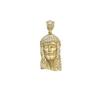 Zirconia Open-Back Jesus Head Cutout Pendant (10K)