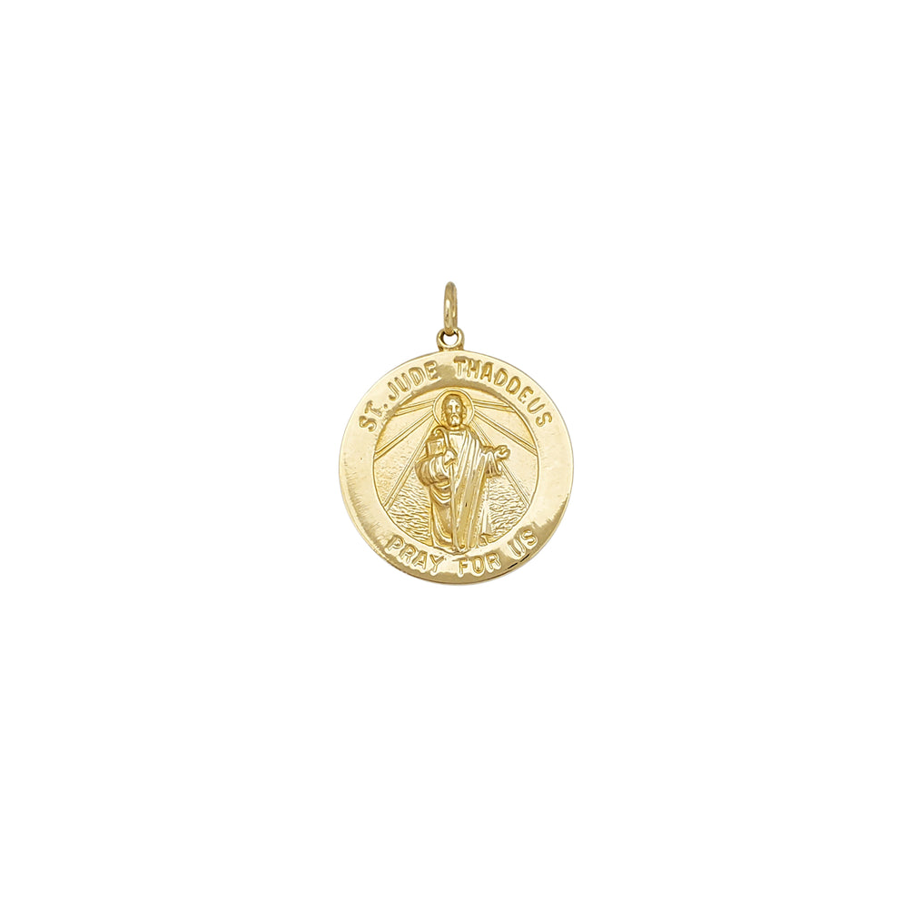 St. Jude Thaddeus Round Pendant (14K)
