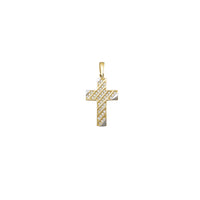 Oblique CZ Row Cross Pendant (14K)