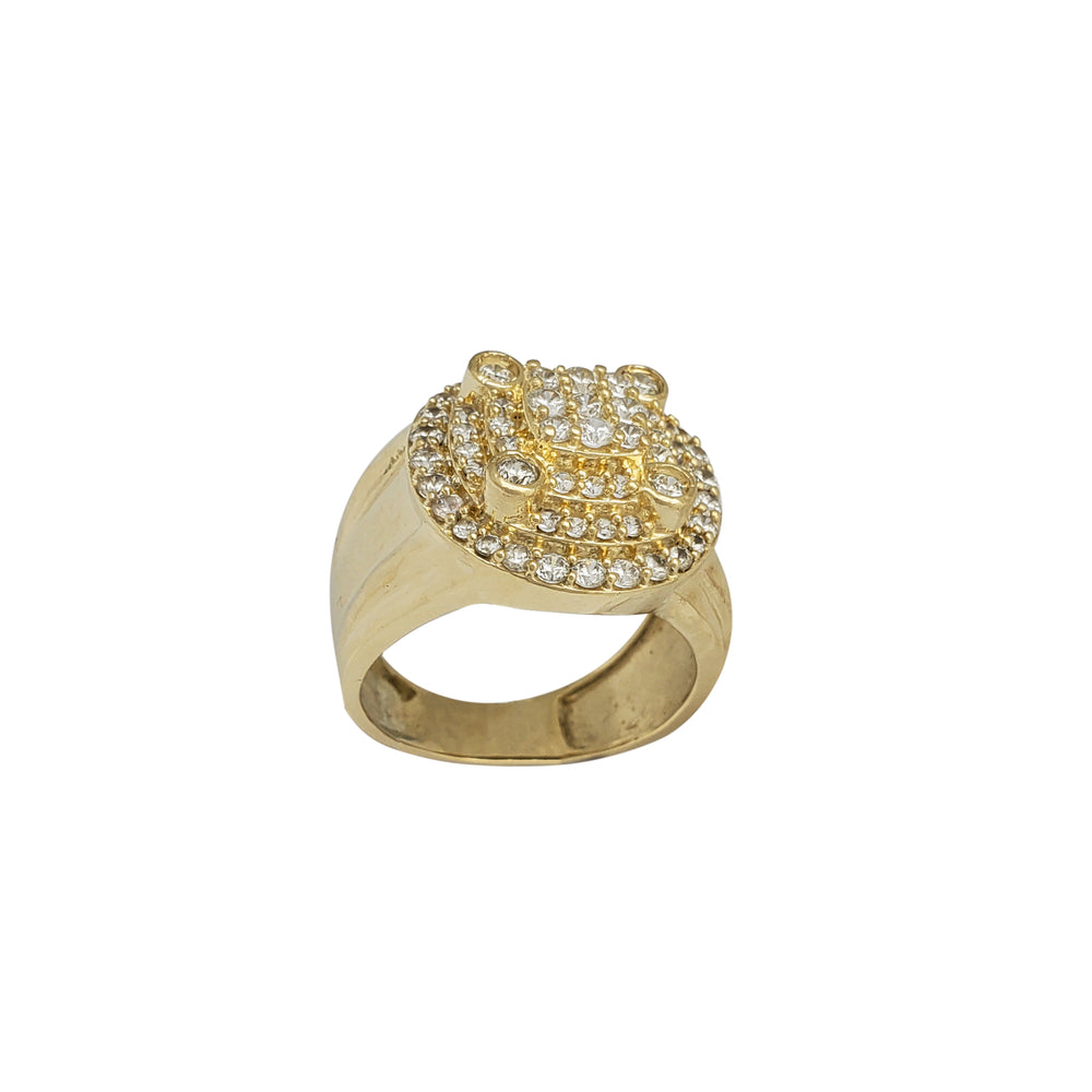 Iced-Out Fortress Cluster CZ Ring (14K)