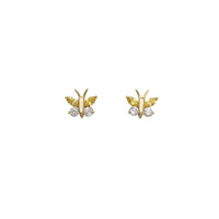 Cubic Zirconia Butterfly Stud Earrings (14K)