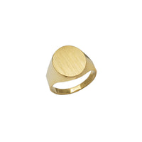 Borderless Brushed Finish Oval Signet Ring (14K)