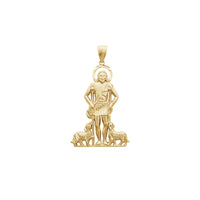 Diamond-cuts Halo Saint Lazarus Pendant (14K)