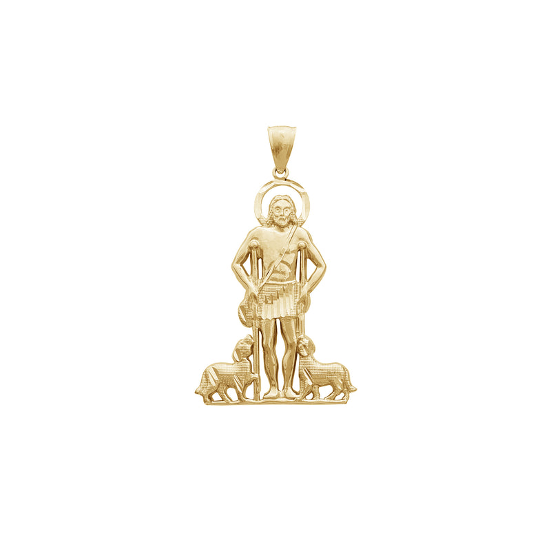 Diamond-cuts Halo Saint Lazarus Pendant (14K)