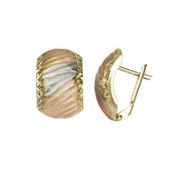 Tricolor Diamond-cuts Earrings (14K)