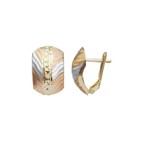Tricolor Diamond-cuts Earrings (14K)