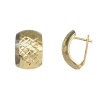 Two-Tone Crossed-Diamond cuts Earrings (14K)
