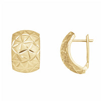 Flower Pattern Diamond cuts Earrings (14K)