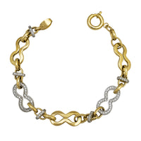 Zirconia Infinity Outlined Fancy Bracelet (14K)