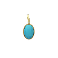 Oval Turquoise Charm Pendant (14K)