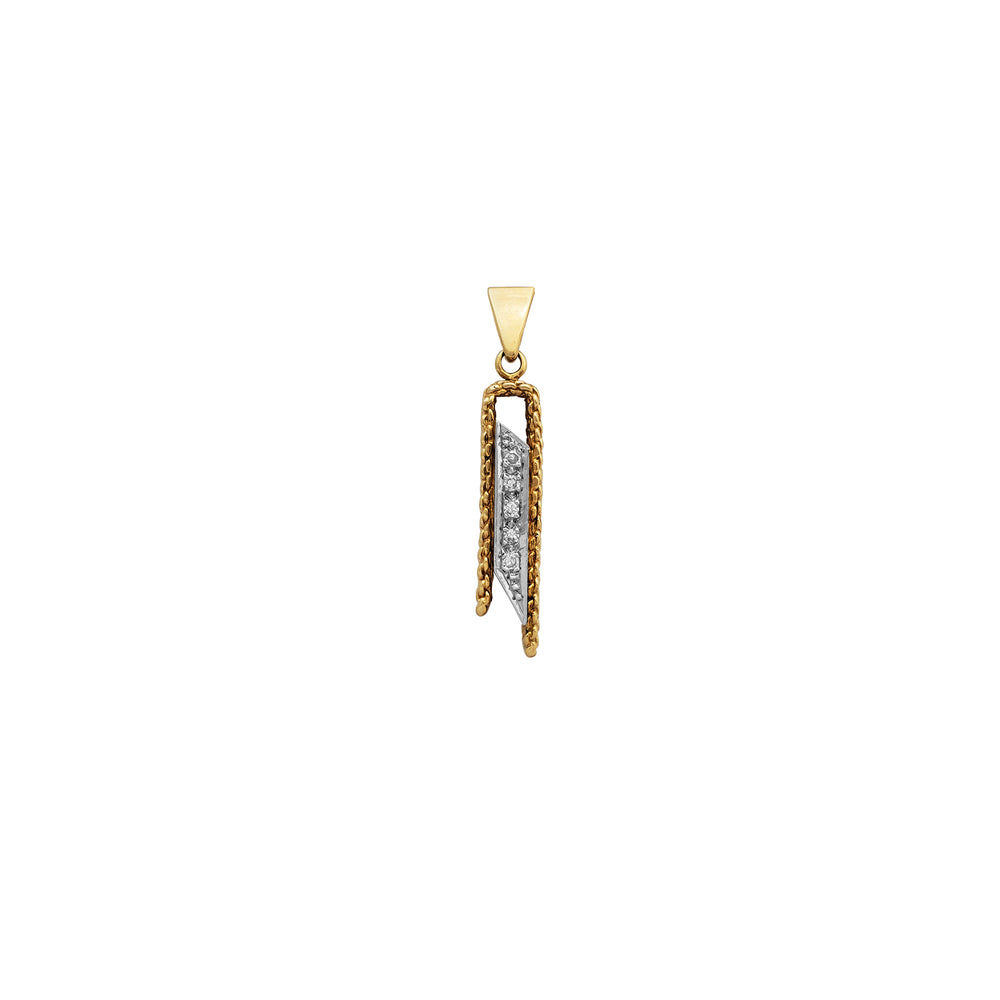 Diamond Mesh-Bar Pendant (14K)
