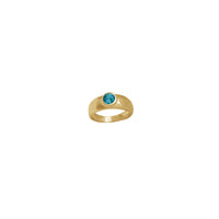 Zirconia Bezel Solitaire Baby/Kid Youth Round Signet Ring (14K)