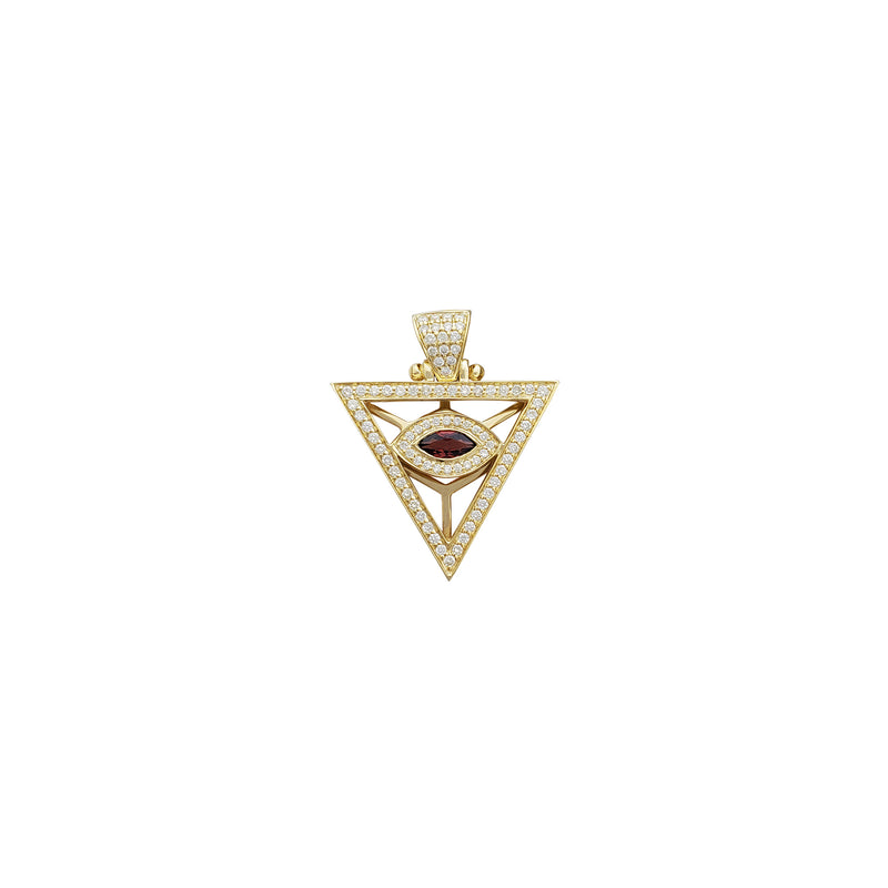 Diamond Pyramid w/ Red Eye Pendant (10K)