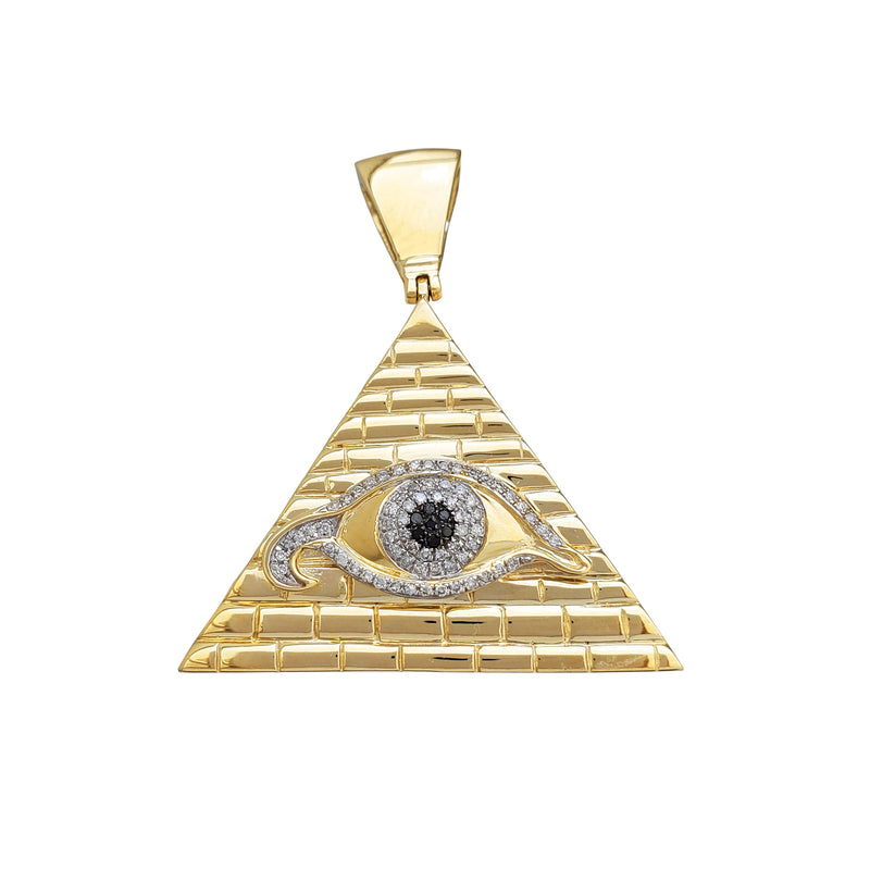 Diamond Pyramid w/ Eye Pendant (10K)