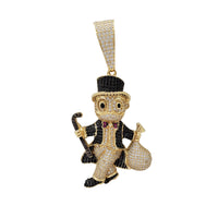Iced-Out Money Man Pendant (14K)