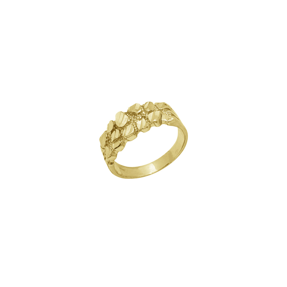 Milgrain Texture Diamond Cut Nugget Ring (10K)