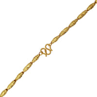 Diamond-cut Glitter Textured Barrel Necklace (24K)