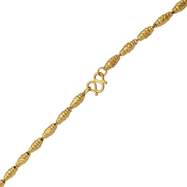 Diamond-cut Glitter Textured Barrel Necklace (24K)