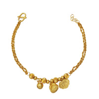 Ingot Charm Rope Bracelet (24K)