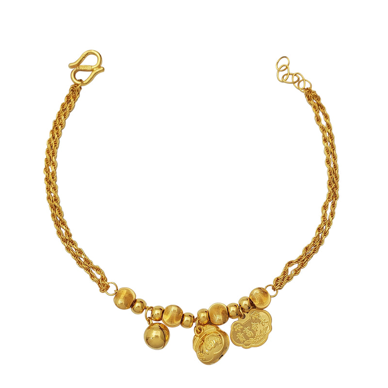 Ingot Charm Rope Bracelet (24K)