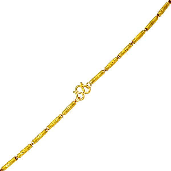 Diamond-cut Glitter Round Cylinder Necklace (24K)