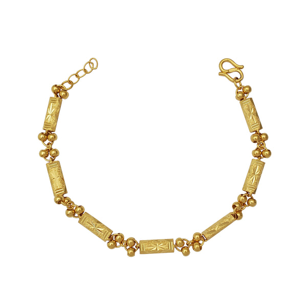 Glitter Texture Beads & Bar Bracelet (24K)