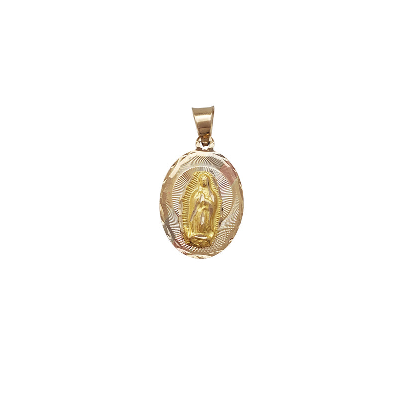 Reversible Divine Child & Virgin Mary Oval Pendant (14K)