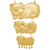 [9 inch] Lucky Pigs Wedding Bridal Necklace (24K)