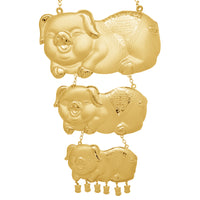 [8 inch] Lucky Pigs Wedding Bridal Necklace (24K)
