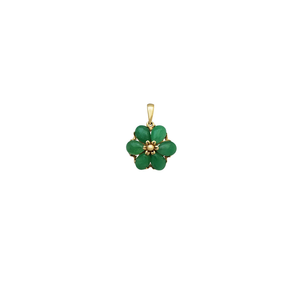 Jade Flower Pendant (14K)