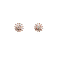 Diamond Cluster Flower Stud Earrings (14K)