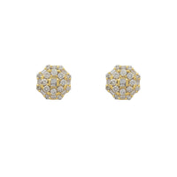 Diamond Octagon Cluster Stud Earrings (14K)