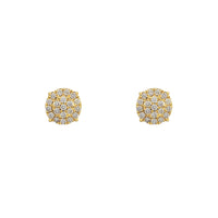 Diamond Cluster Round Stud Earrings (14K)