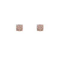 Diamond Cluster Square Stud Earrings (14K)
